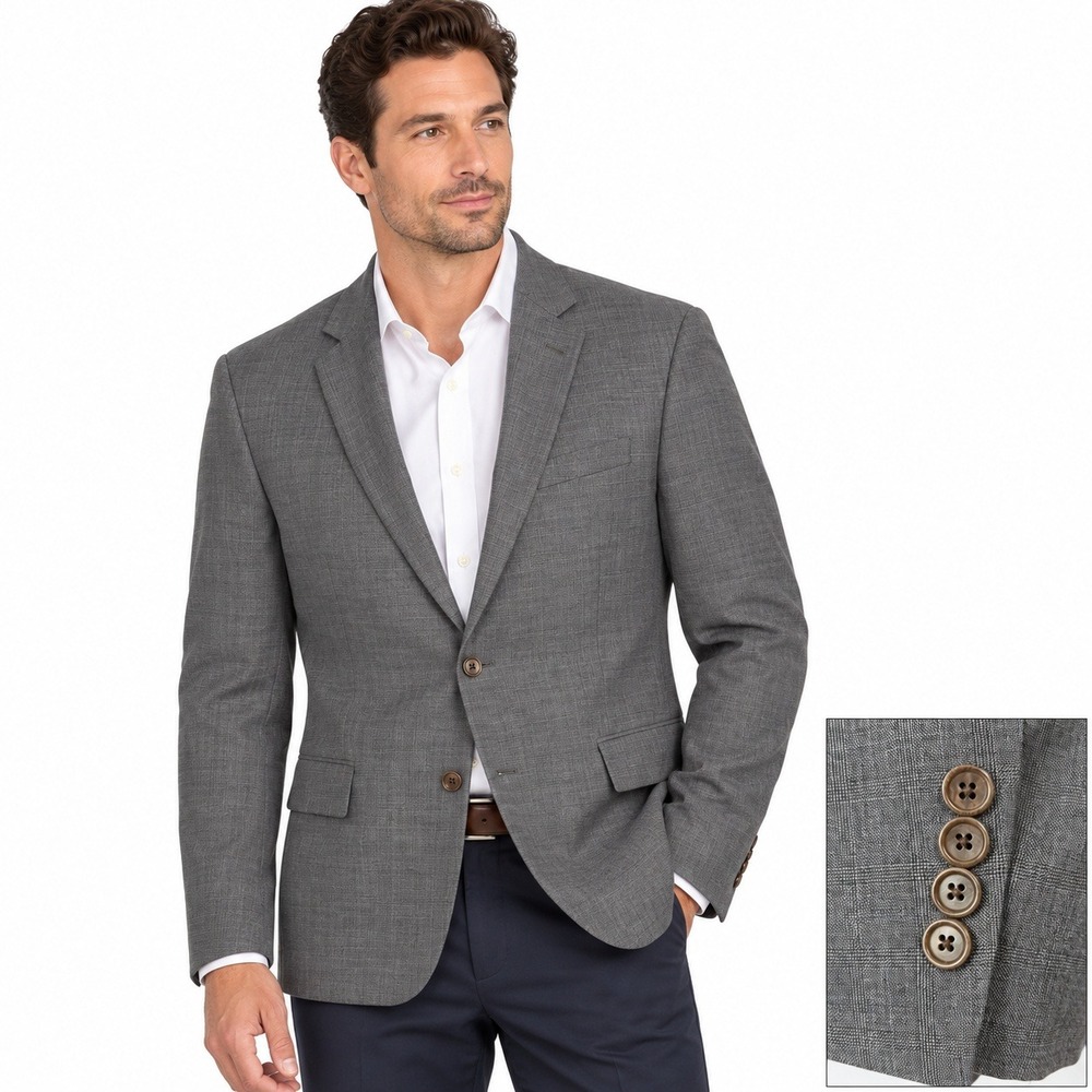 Brooks Brothers Regent Blazer Men 41R Grey Glen Plaid Wool Sport Coat Preppy Ivy